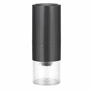 Электрическая кофемолка USB Espresso Регулируемая Нержавеющая сталь Портативная Прозрачная рабочая камера Функция автоматической остановки Черный - Фото 1