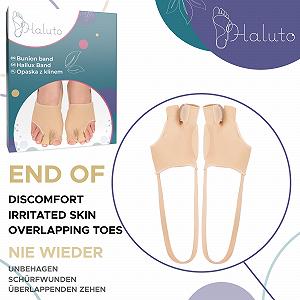 Пов'язка для корекції Hallux Valgus HALUTO 2 шт. з п'ятковою стрічкою Роздільник великого пальця стопи synthetic.ua - Фото 1