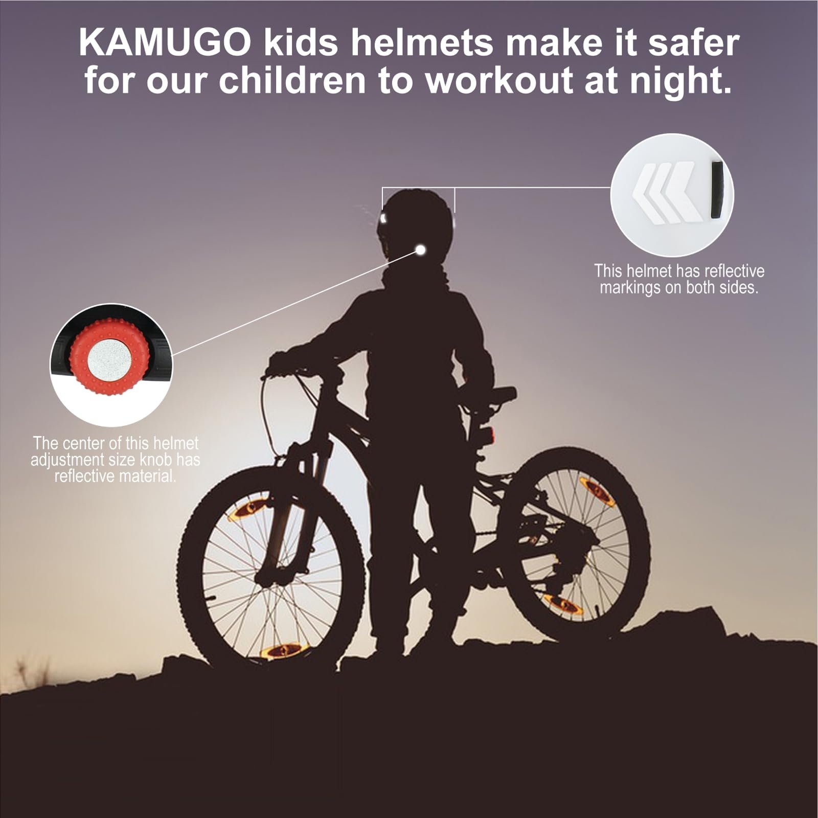 Шлем KAMUGO для малышей, для детей 2-8 лет, регулируемый, многоспортивный, для велосипеда, скейтборда, роликов, самоката, для велоспорта, роликовых коньков, фото №8