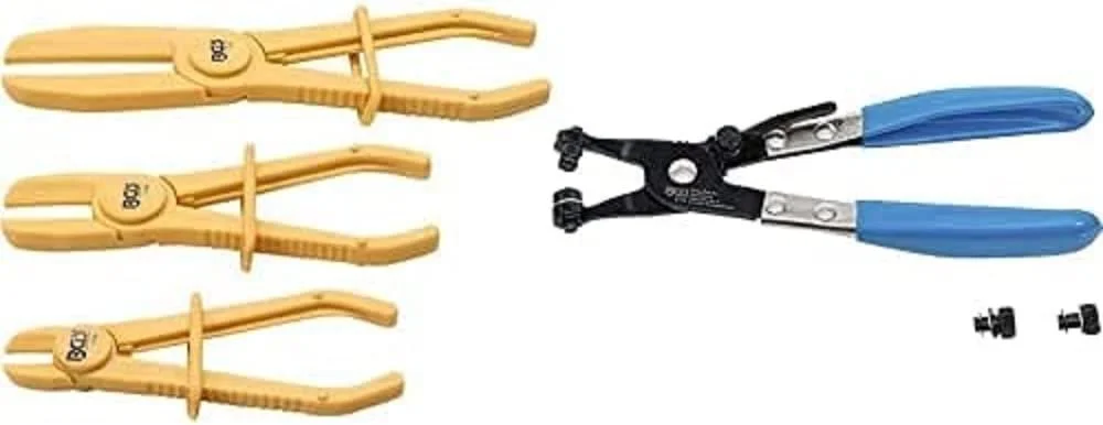 Набор плоскогубцев для хомутов BGS 1815, 3 шт, 155-255 мм + 200 мм, с храповым механизмом, сменные губки (2 пары), фото №1