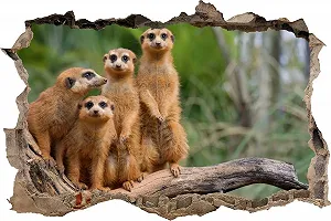 Наклейка на стіну DW000065 Сурикат на гілці 105 x 70 см Коричнева - Фото 1