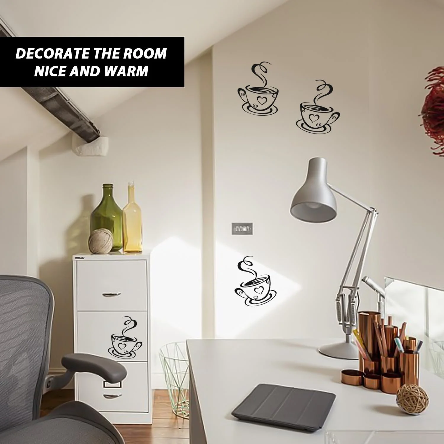 Наклейки на стіну Coffee Cup 2 пари DIY, фото №5 Наклейки на стіну Coffee Cup 2 пари DIY, фото №5