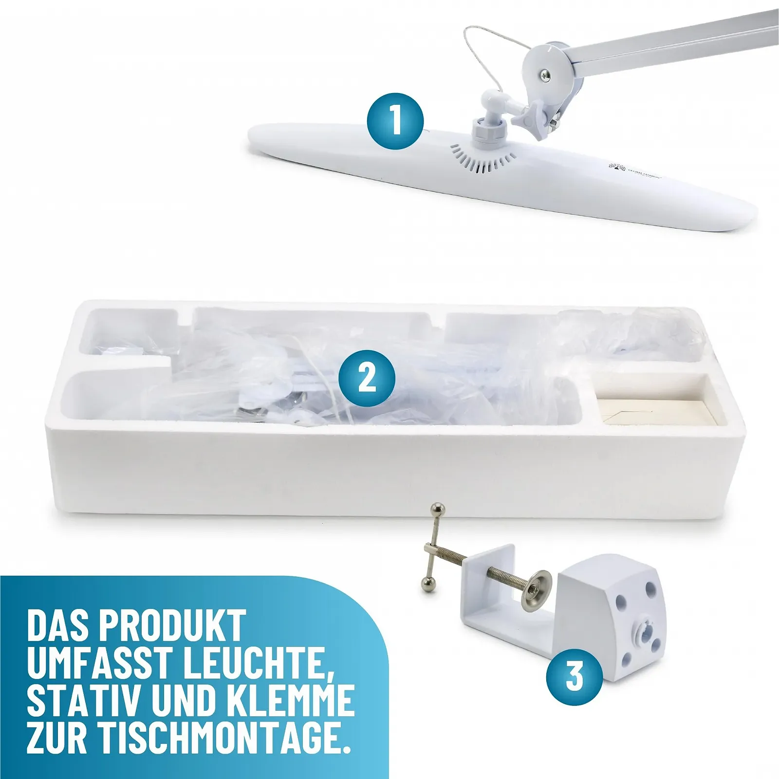 Настольная лампа Global Fashion LED Black регулируемая, с регулировкой яркости, на зажиме, 24 Вт., фото №4