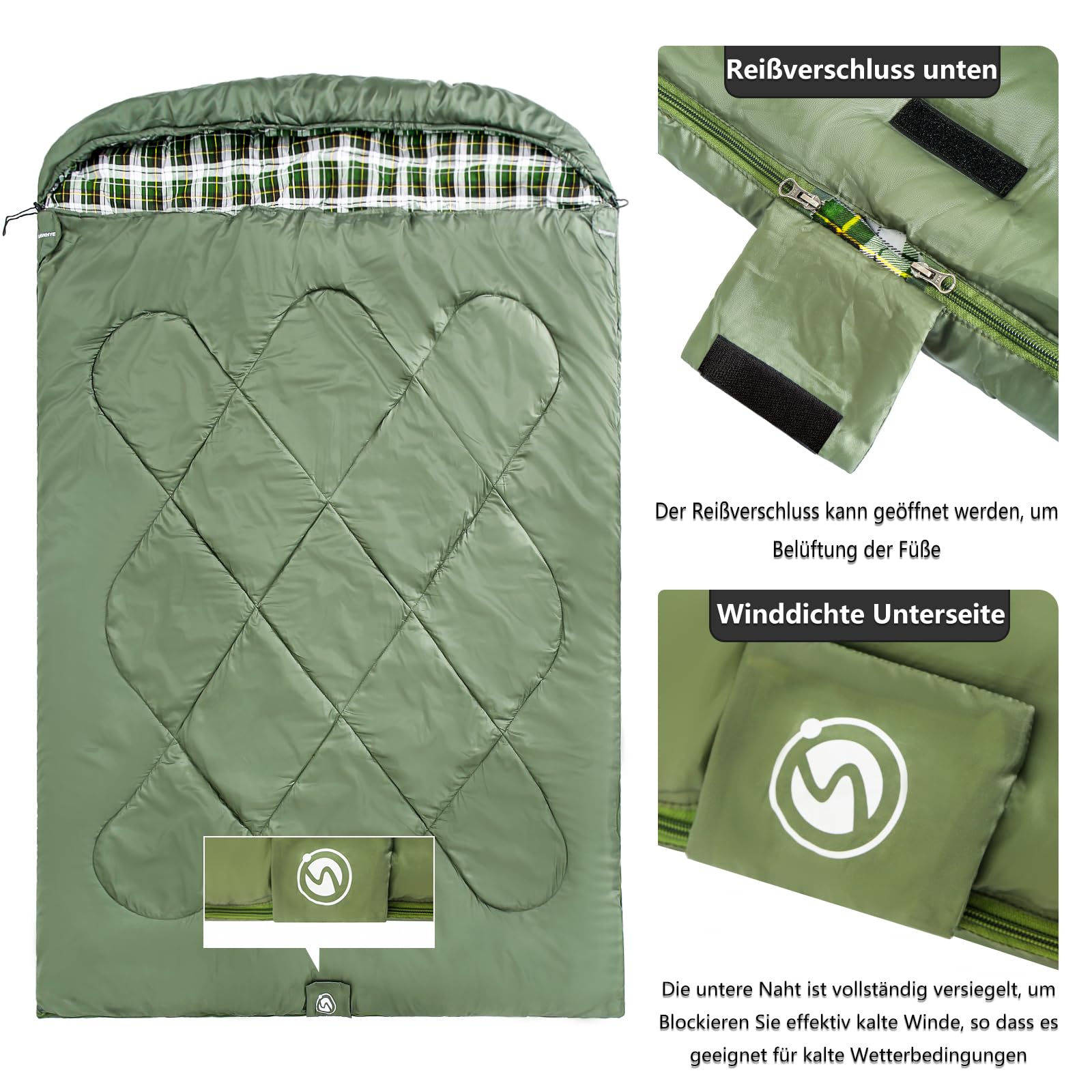 Спальний мішок Ultralight Double Sleeping Bag розмір упаковки для кемпінгу трекінгу і хайкінгу 2~3 сезони з компресійним мішком, фото №3 Спальний мішок Ultralight Double Sleeping Bag розмір упаковки для кемпінгу трекінгу і хайкінгу 2~3 сезони з компресійним мішком, фото №3