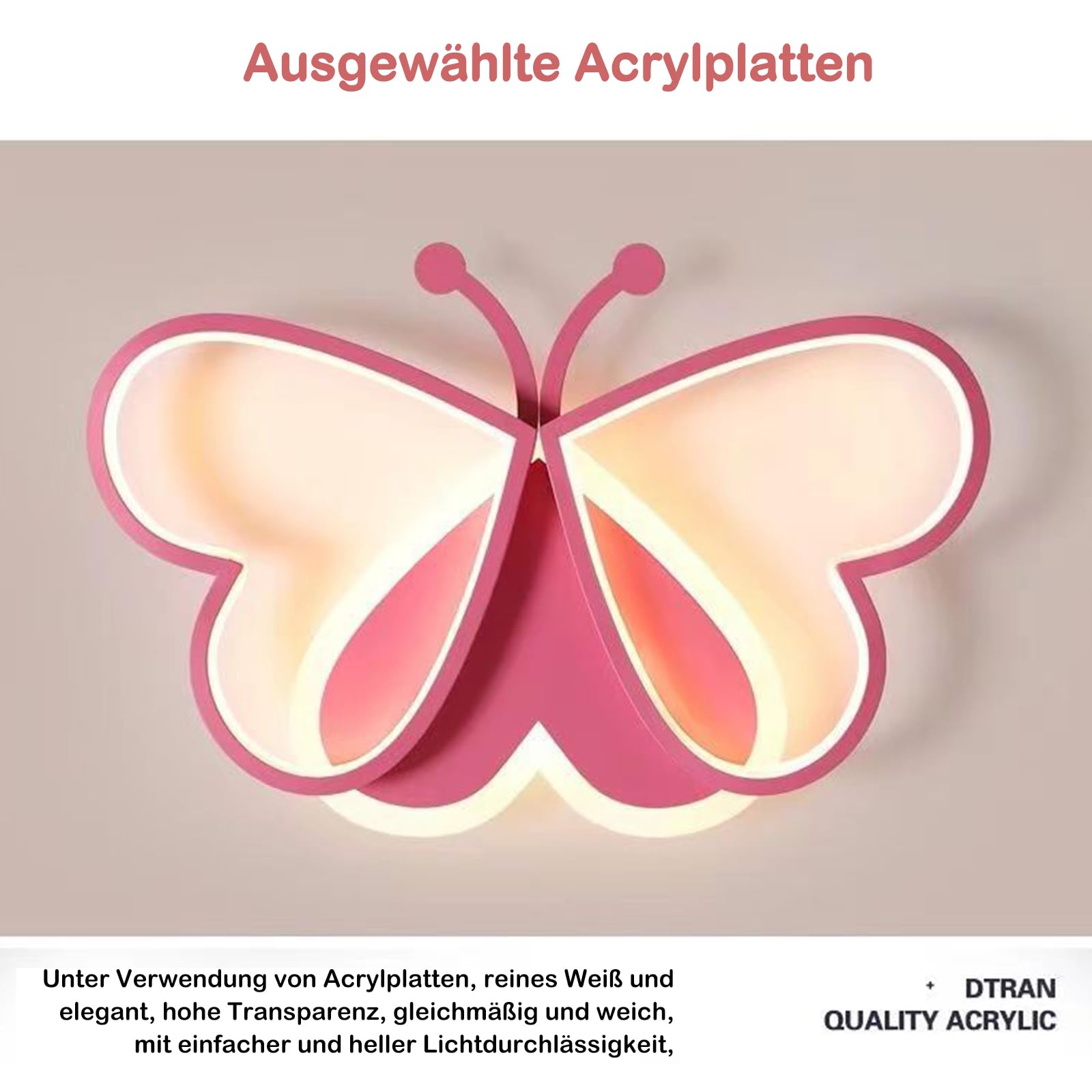 Светильник потолочный Butterfly 50 см LED 72 Вт розовый, фото №2