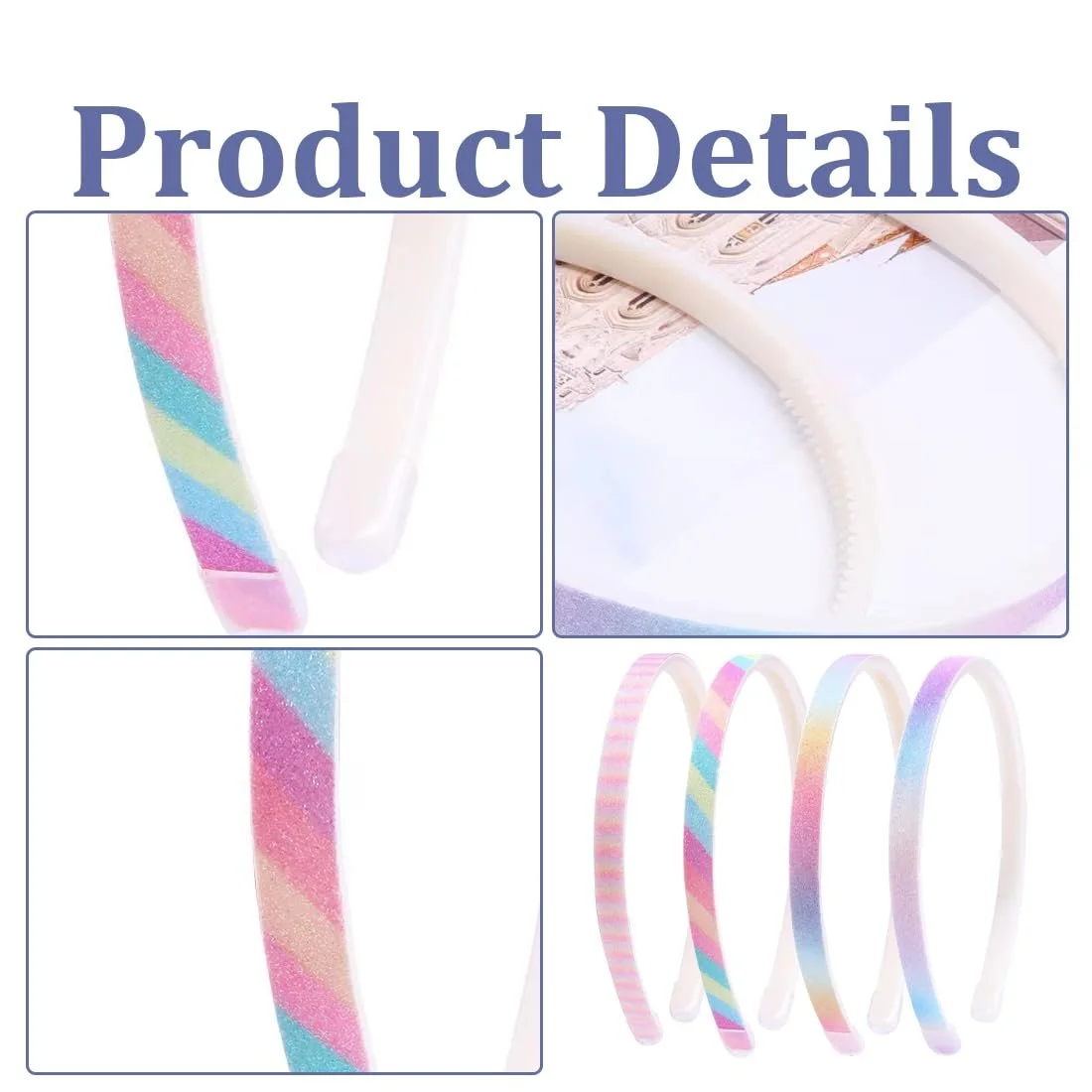 Набір обручів для волосся з блискітками, фото №3