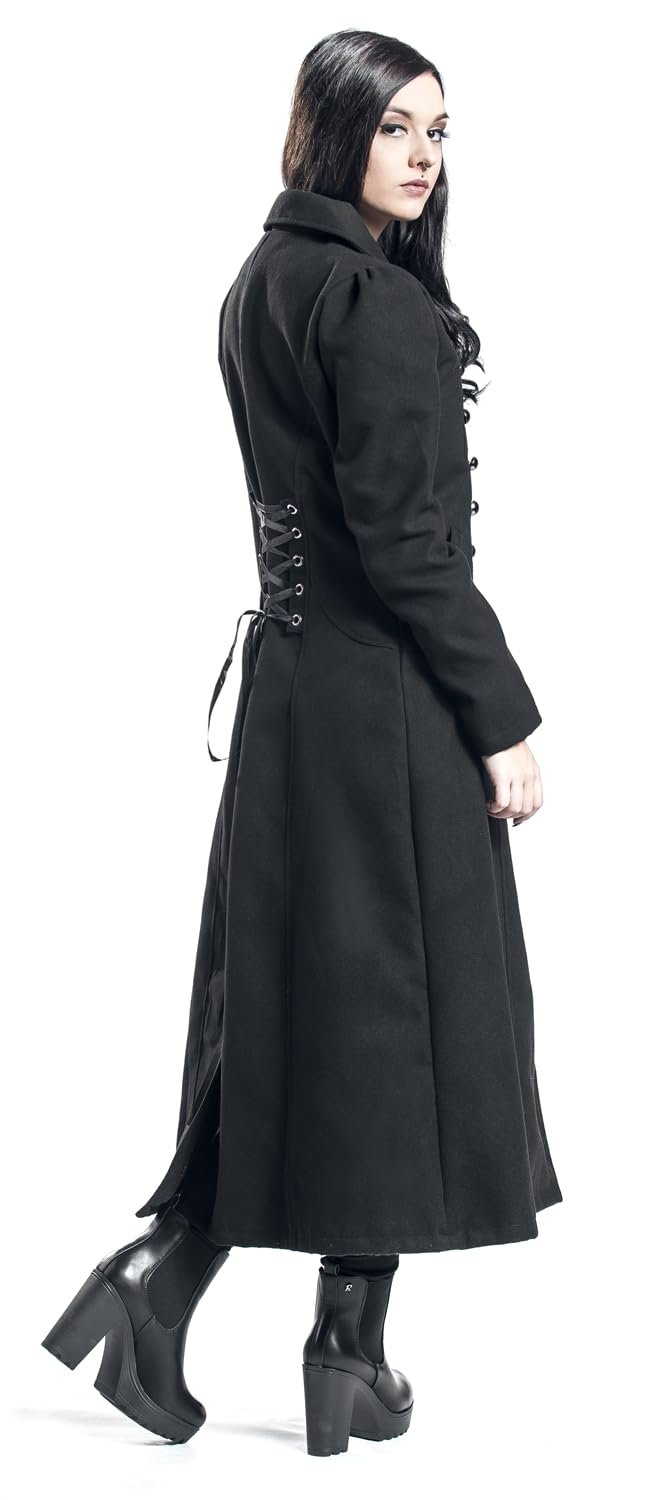 Пальто Gothicana by EMP Довге У стилі мілітарі Двобортне Чорне, фото №7 Пальто Gothicana by EMP Довге У стилі мілітарі Двобортне Чорне, фото №7