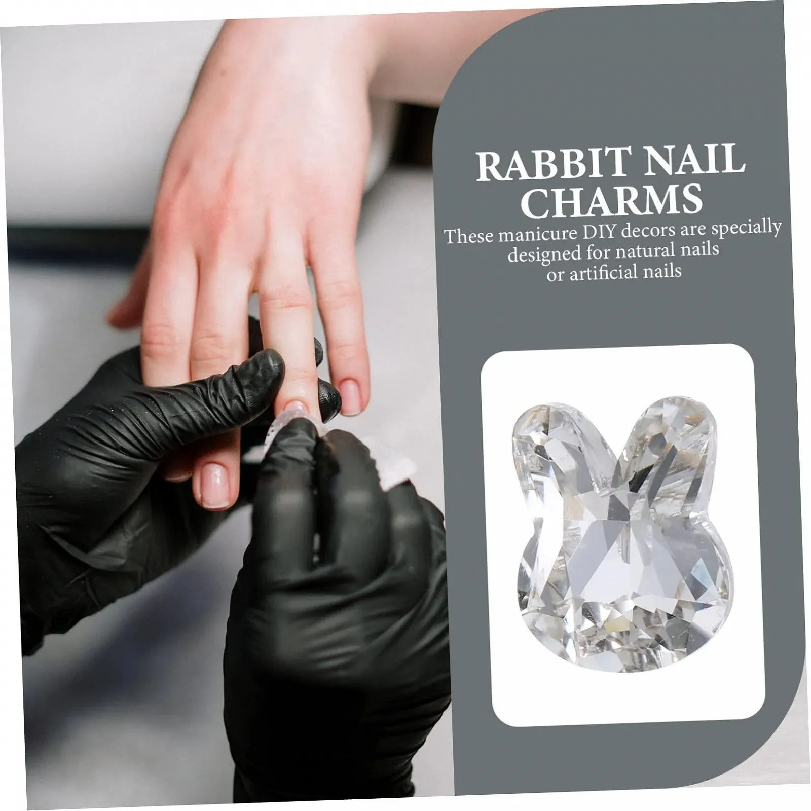 Прикраси для нігтів Кролик 60 шт, кристали, діаманти, фото №2 Прикраси для нігтів Кролик 60 шт, кристали, діаманти, фото №2