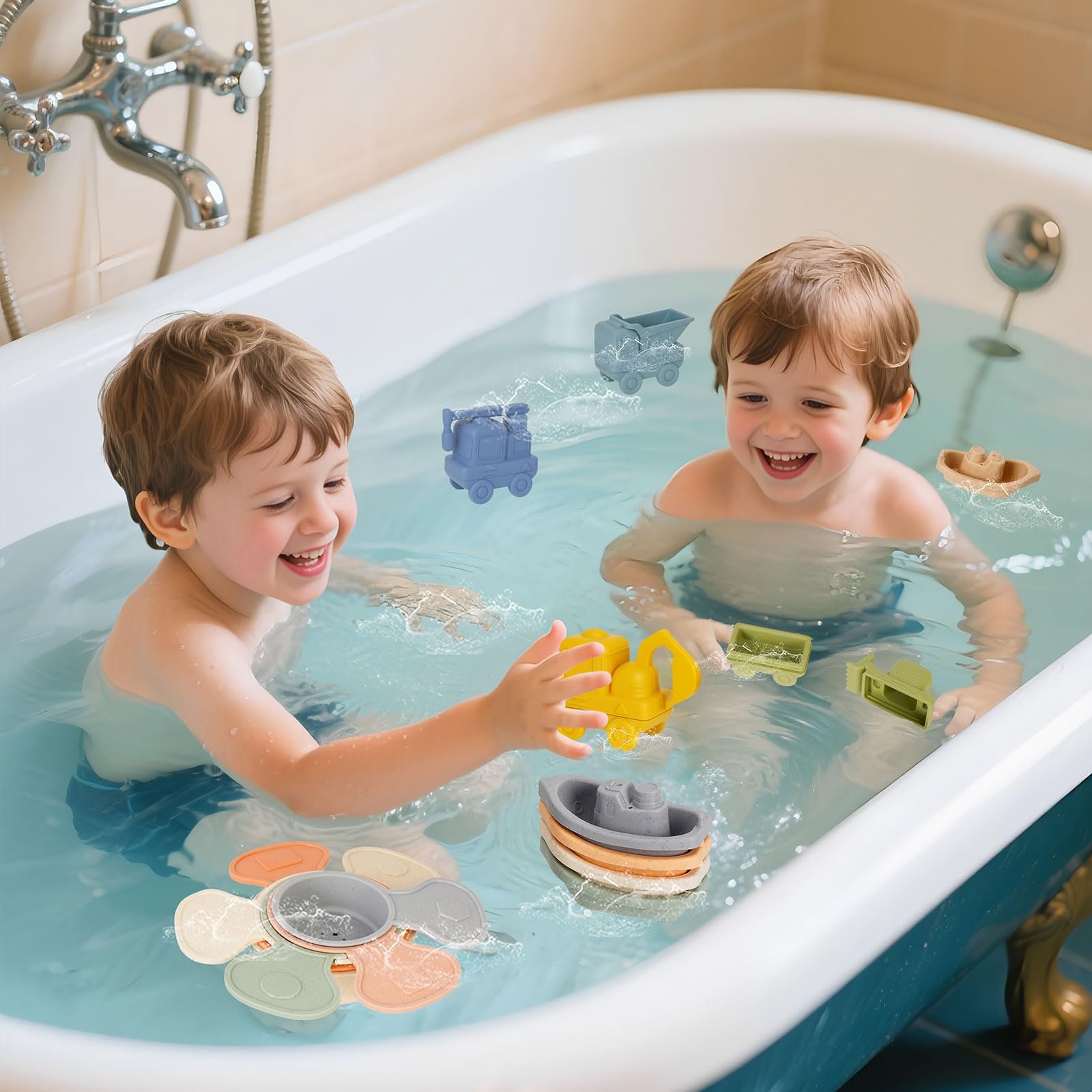 Іграшка для ванни Автомобіль Силіконові 15 шт Різнокольоровий, фото №2