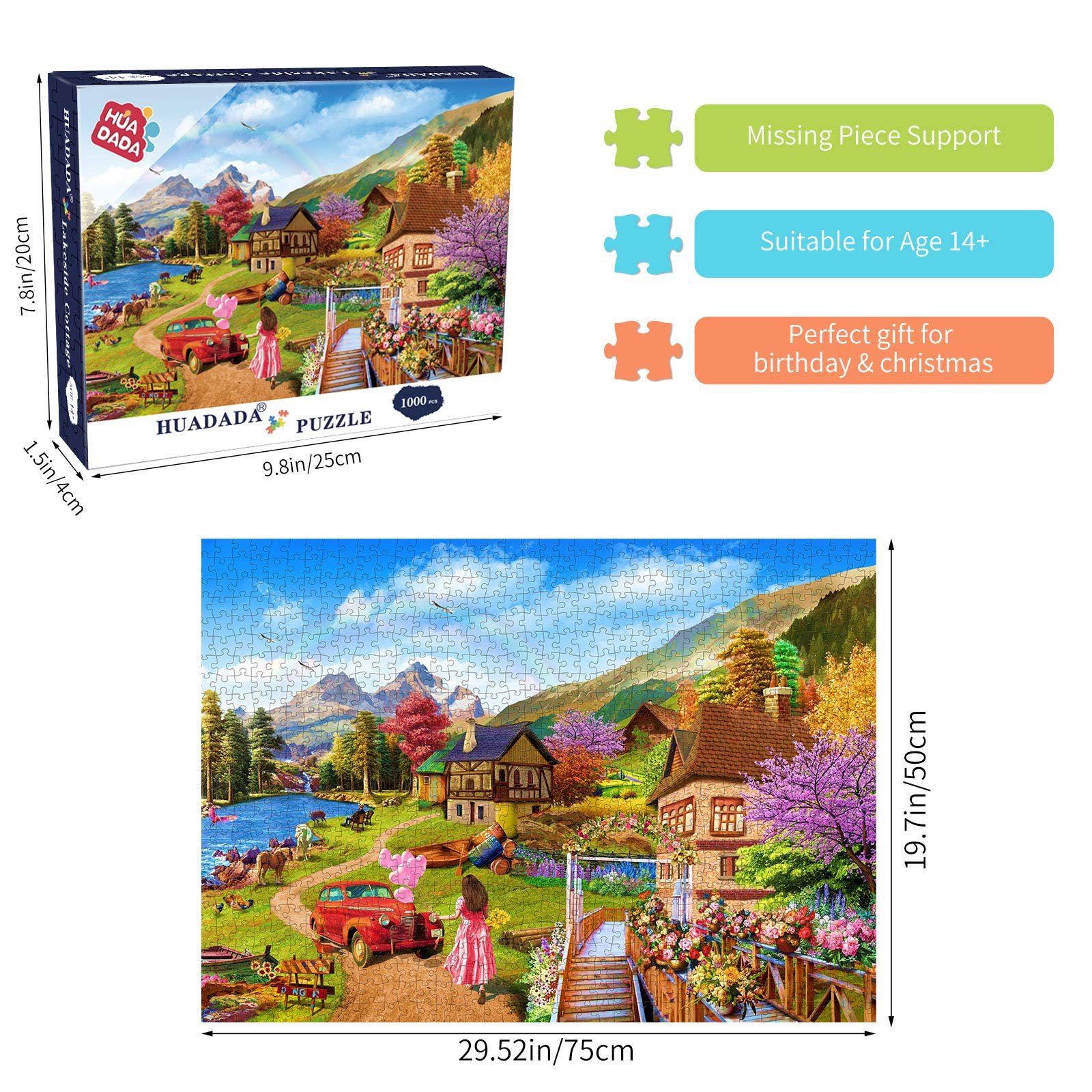 Пазл HUADADA Small House by the Lake 1000 деталей 70 x 50 см, фото №2