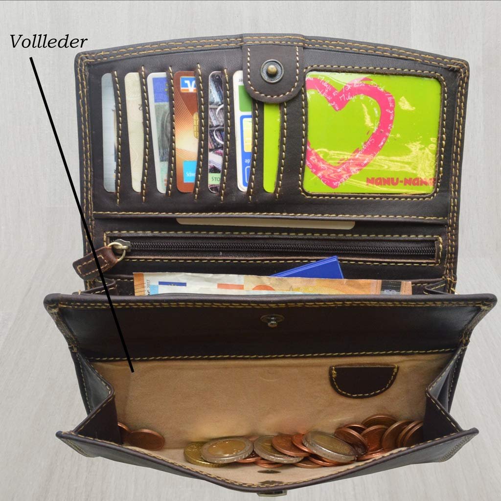 Гаманець Жіночий Шкіряний Flevado Vintage з захистом RFID, з орнаментом орла, коричневий, шкіра буйвола, фото №6