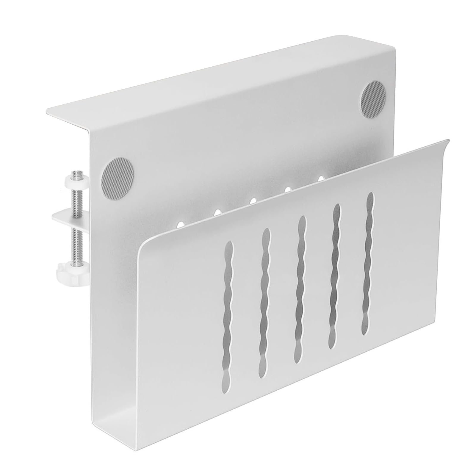 Эргономичная подставка для ноутбука алюминиевая Versatility с креплением под стол, отверстием для охлаждения и местом для хранения, серого цвета, фото №3