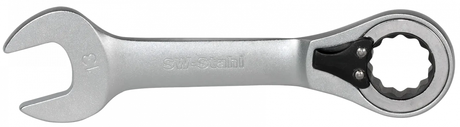 Комбинированный трещоточный ключ SW-Stahl 8 мм короткий, фото №1