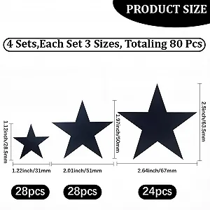 Наклейки на стіну GORGECRAFT Зірки дзеркальні самоклейні 80 шт. Чорні synthetic.ua - Фото 1