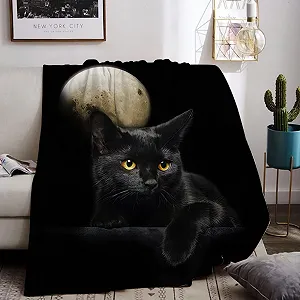 Покривало Cuddly з котячим мотивом 130 x 150 см, диванна Покривало з тваринним мотивом - Фото 1