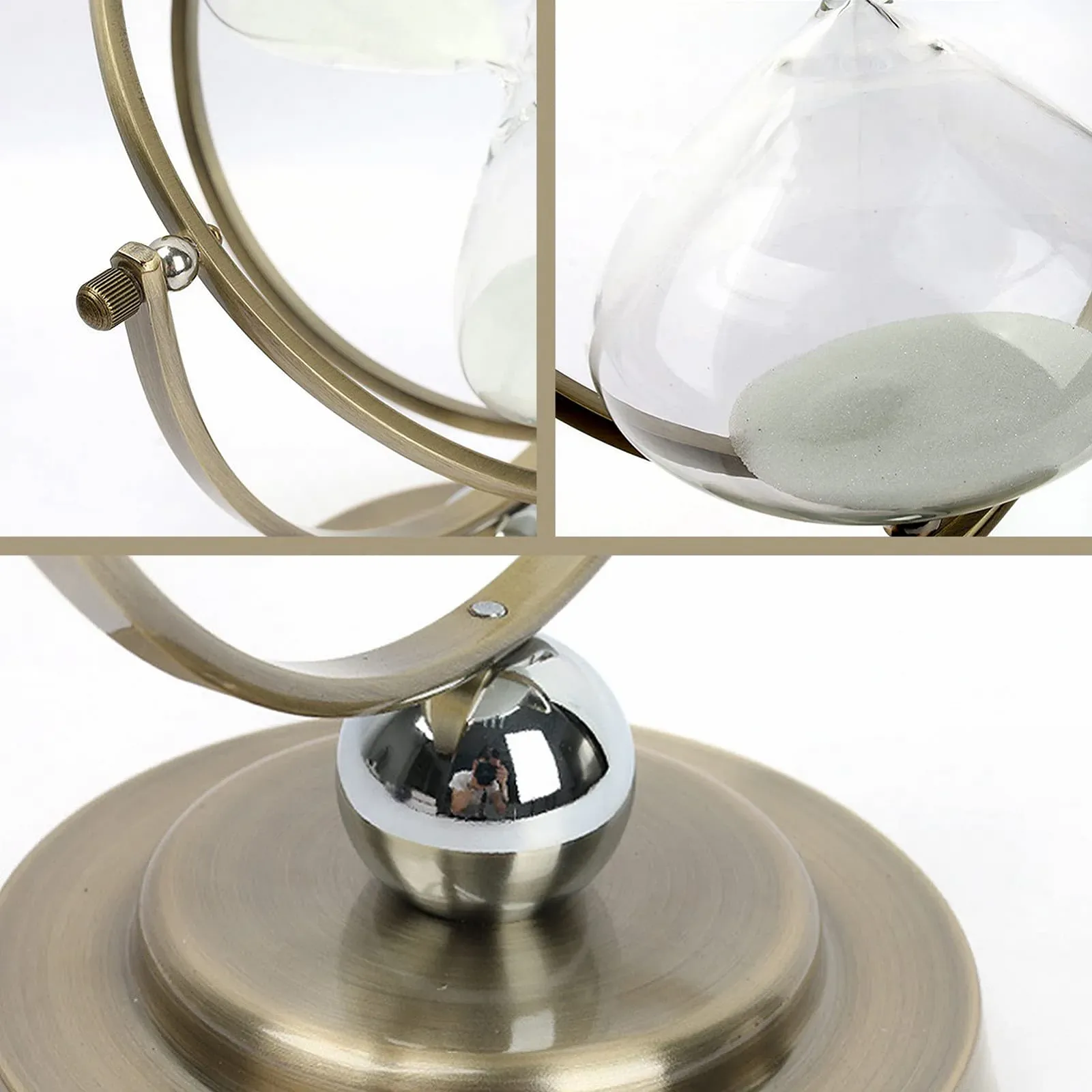 Пісочний годинник Vintage Metal Brass 60 хвилин 720° Чорний, фото №3