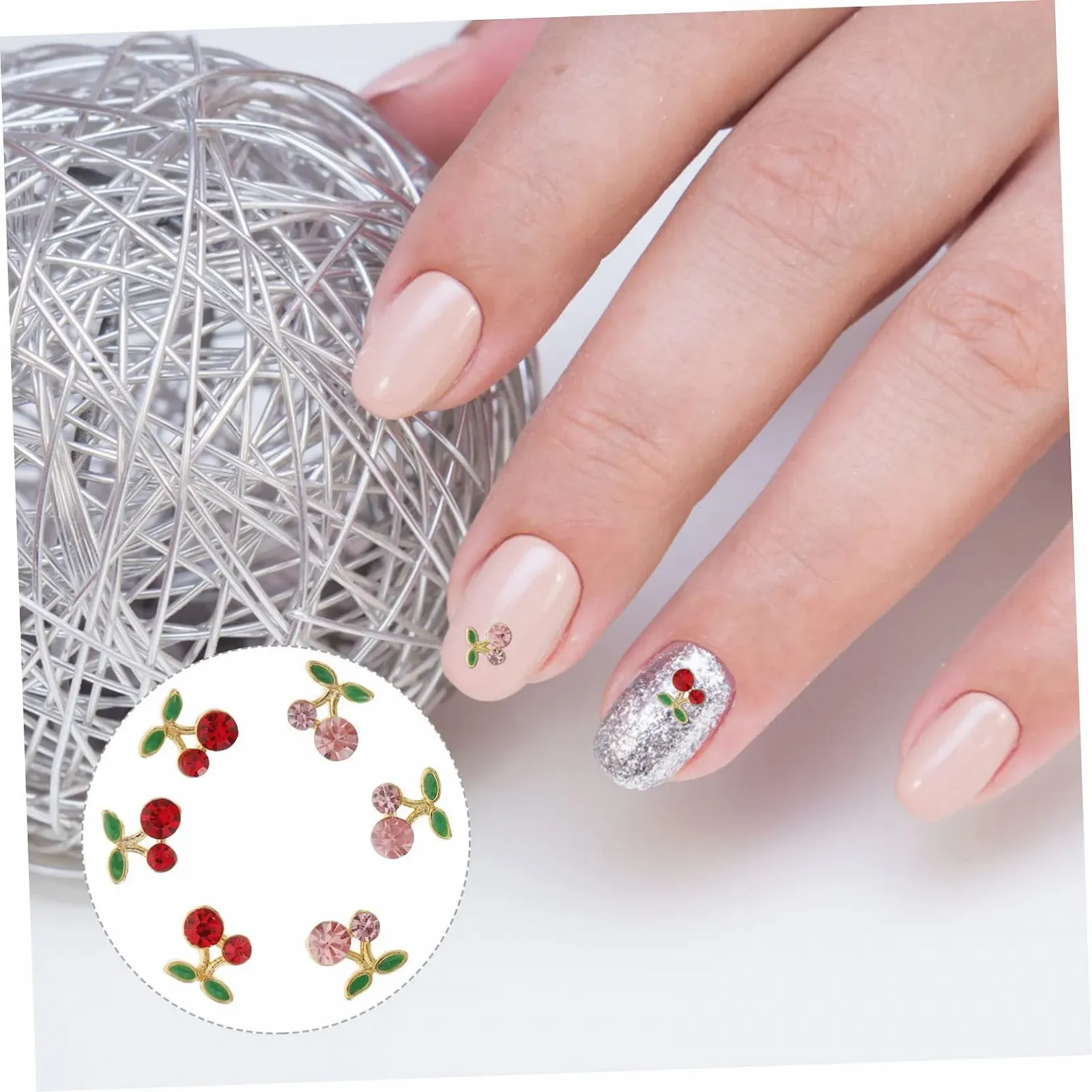 Прикраса для нігтів у формі вишні PLAFOPE 36 шт., фото №6