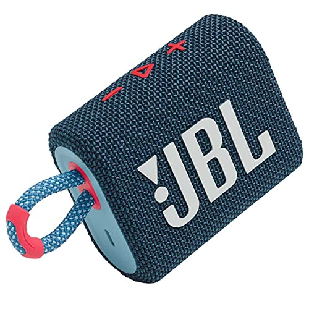 Портативна Водонепроникна Бездротова Пилозахищена Bluetooth-колонка JBL Go 3 (Синьо-Рожева), фото №1