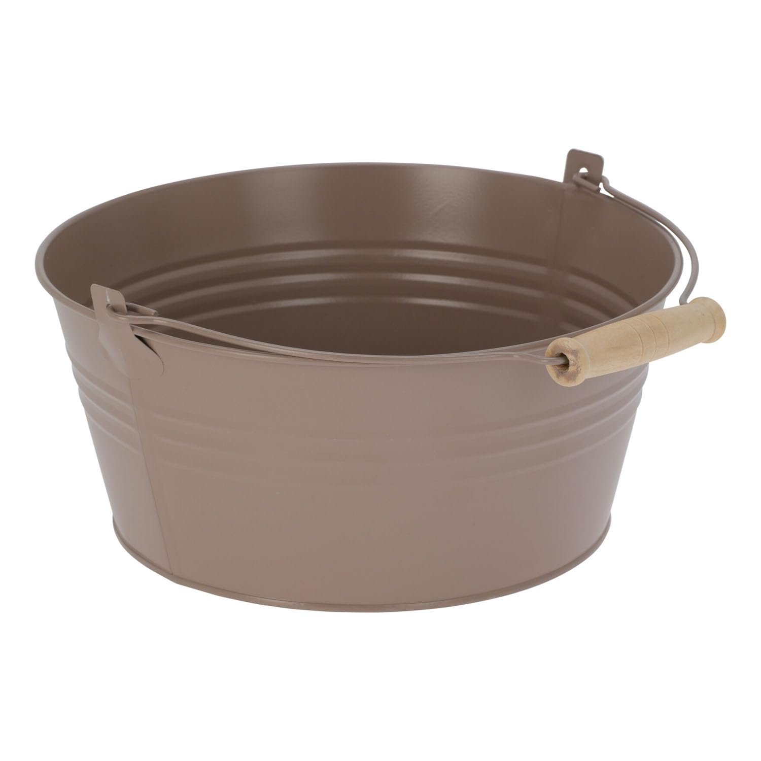 Підвісний горщик Mojawo Набір 3 шт. Оцинкований з дерев'яною ручкою 22х10 см Коричневий, фото №3 Підвісний горщик Mojawo Набір 3 шт. Оцинкований з дерев'яною ручкою 22х10 см Коричневий, фото №3