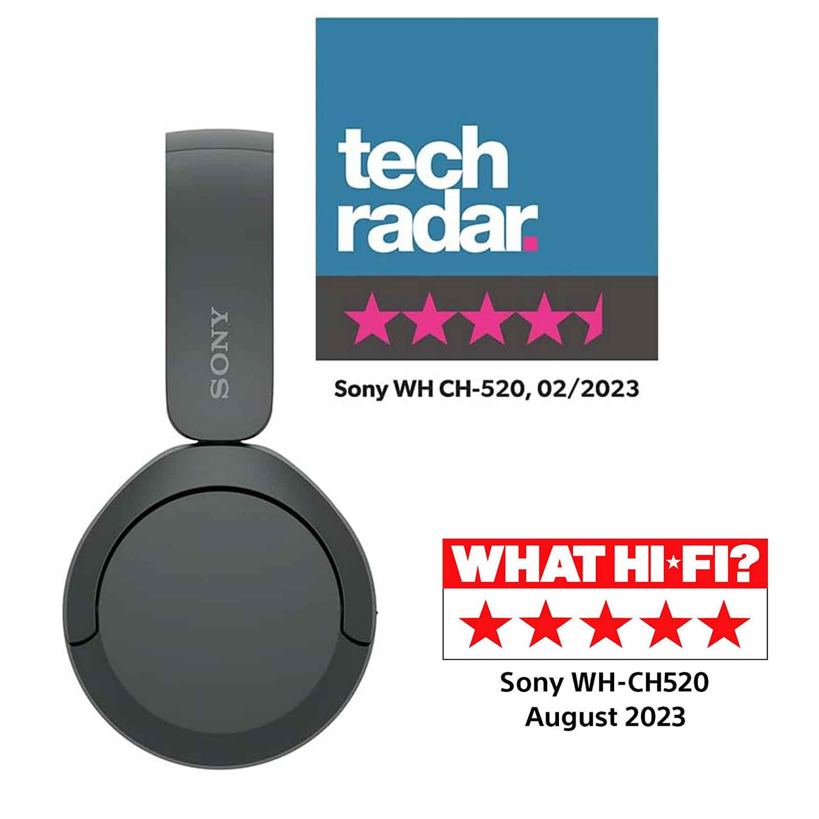 Беспроводные наушники Sony WH-CH520 Bluetooth - до 50 часов автономной работы с функцией быстрой зарядки, накладные - Черный, фото №3