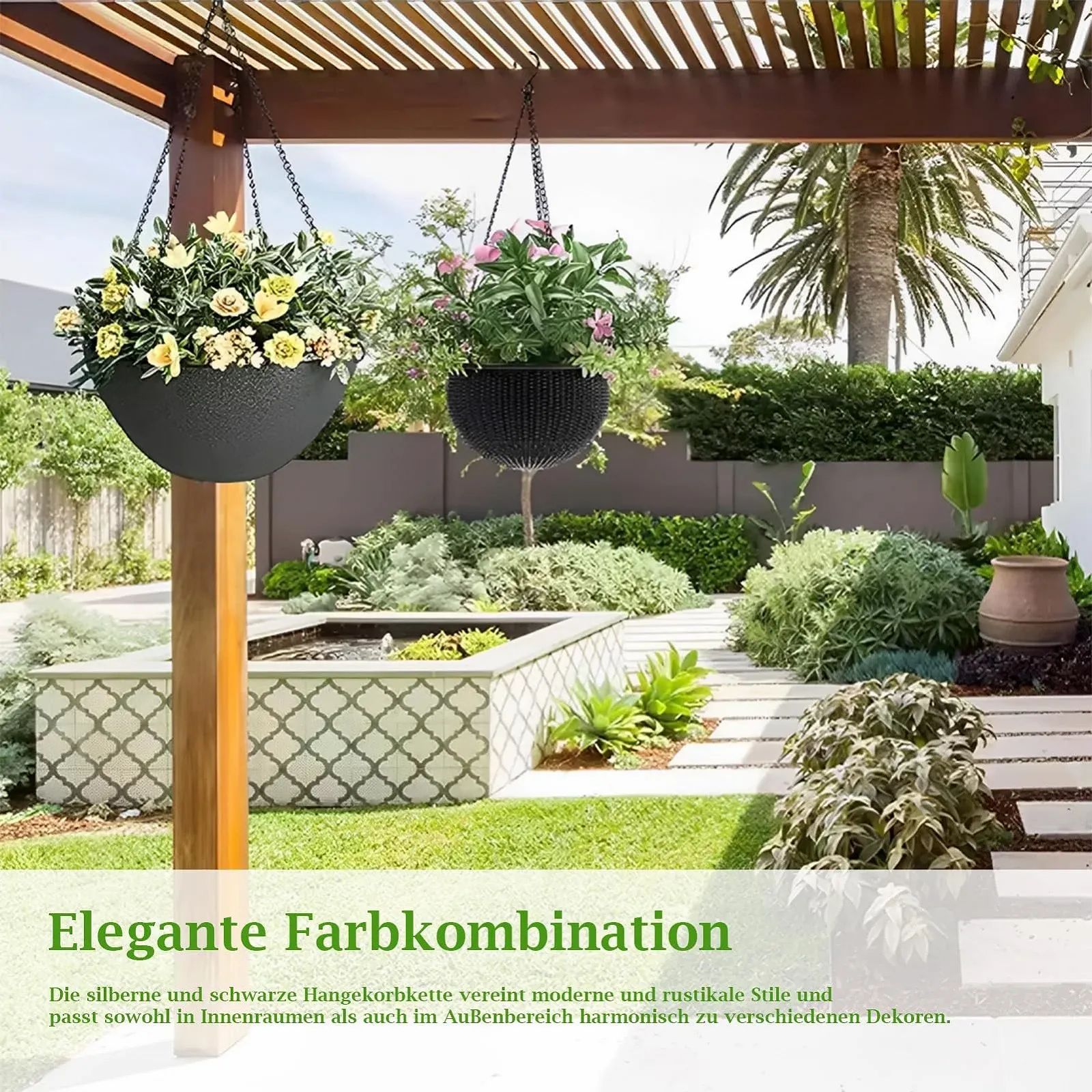 Цепи для подвесных корзин металлические 40 см 8 шт., фото №3