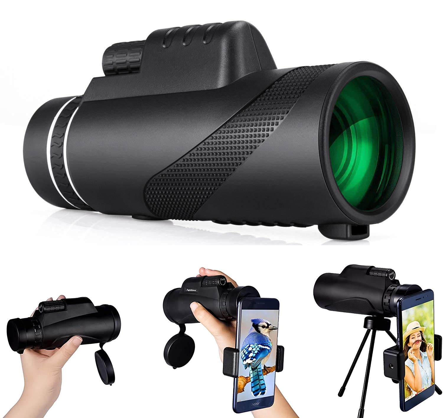 Монокуляр Telescope 80x100 Високопотужний HD з тримачем для смартфона та штативом Водонепроникний, фото №1