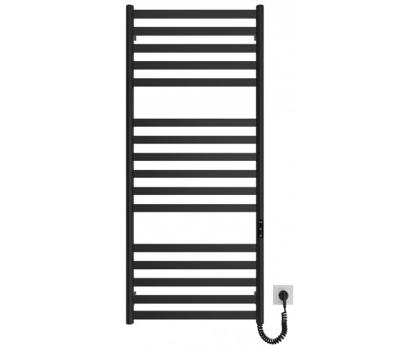 Hygge Family Рушникосушка електрична York 1170х530х80мм таймер-регулятор сталь чорний матовий, фото №1