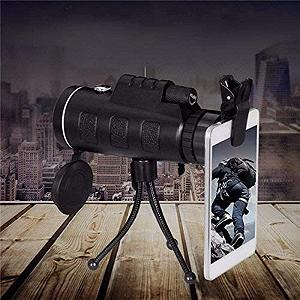 Телескопічний бінокль CAZARU 40 x 60 портативний з HD Dual Focus Optical Prism Monocular Telescope з Tripod чорний synthetic.ua - Фото 1