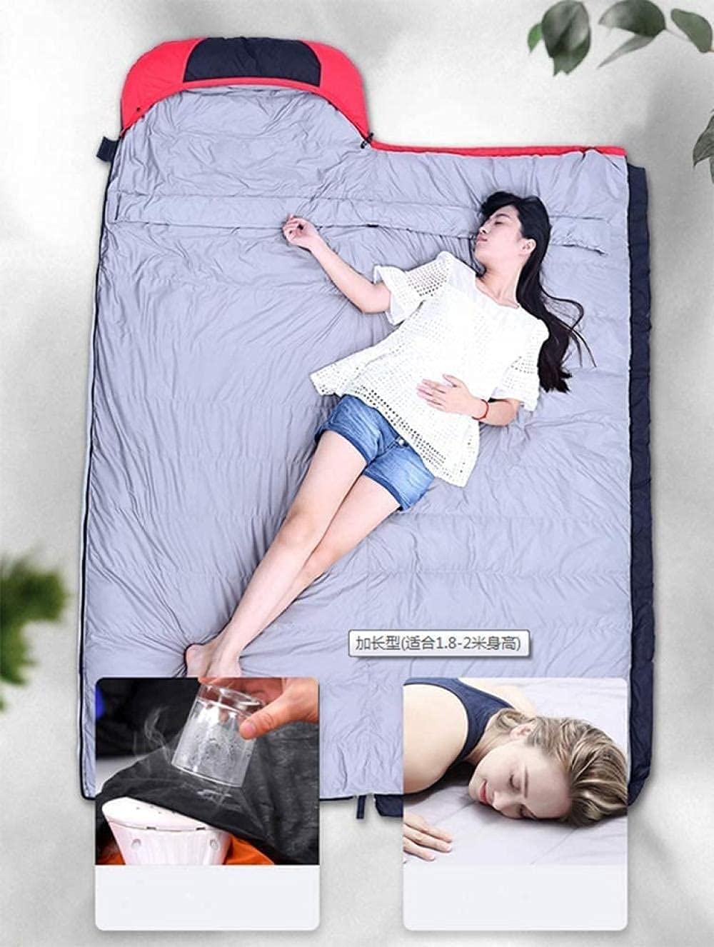 Спальний мішок MYVVKIA Daunen-Reiseschlafsack для осені та зими водонепроникний для кемпінгу оранжевий, фото №3