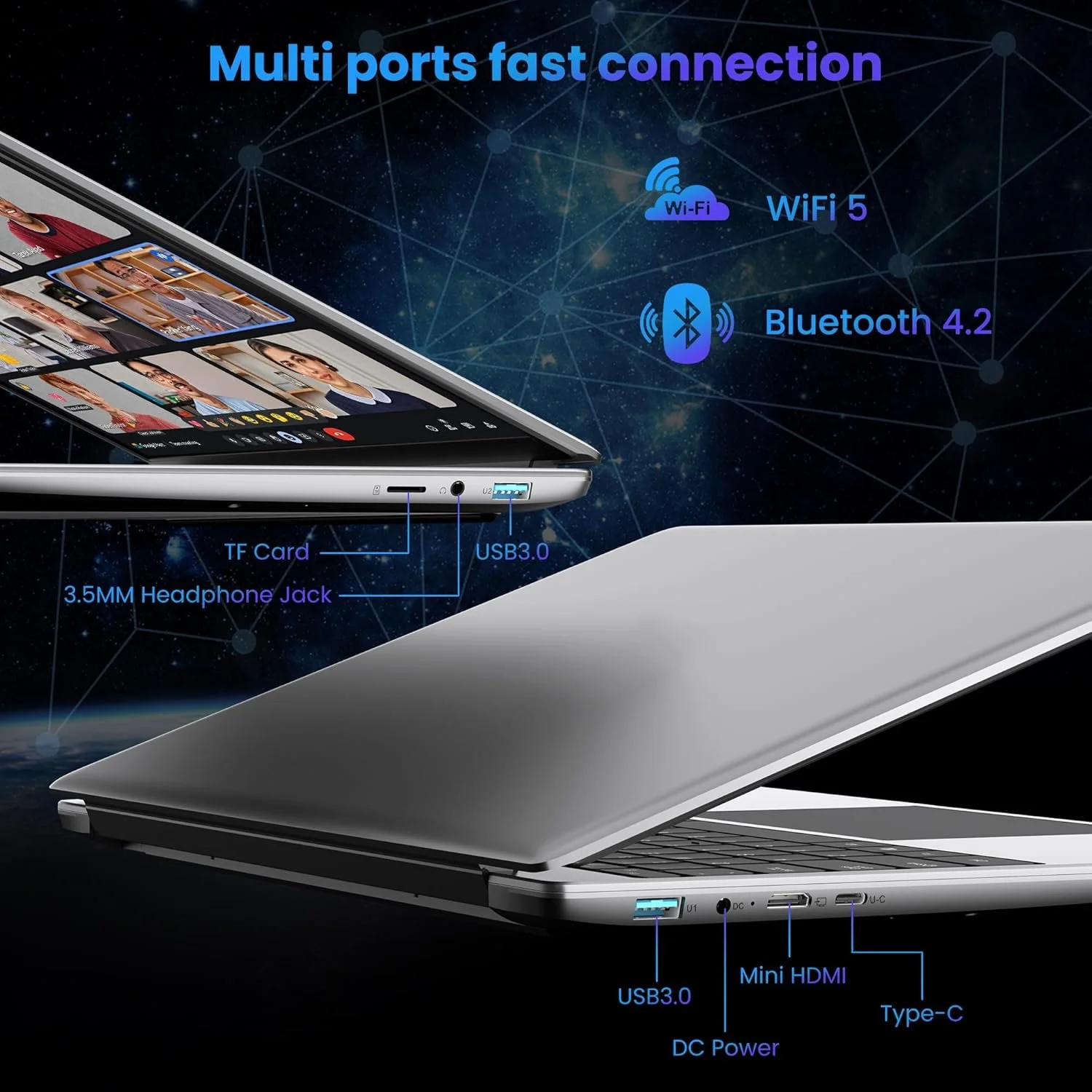 Ноутбук 16" Jumper EZbook S7 Max Intel N150 RAM 16GB eMMC 128GB + SSD 1TB Windows 11 (UKR), фото №6