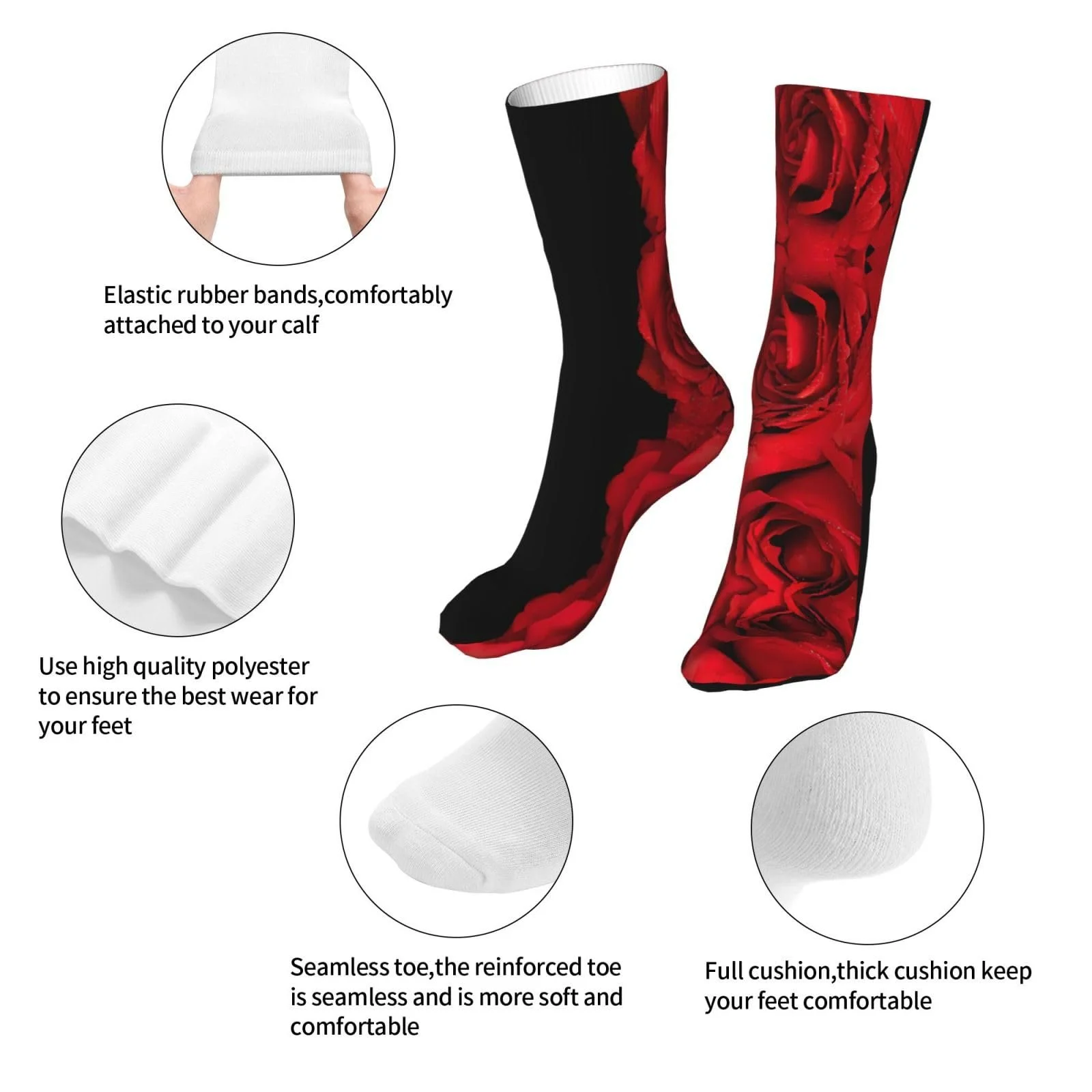 Шкарпетки Old Lighthouse з малюнком Червона троянда One size, фото №8