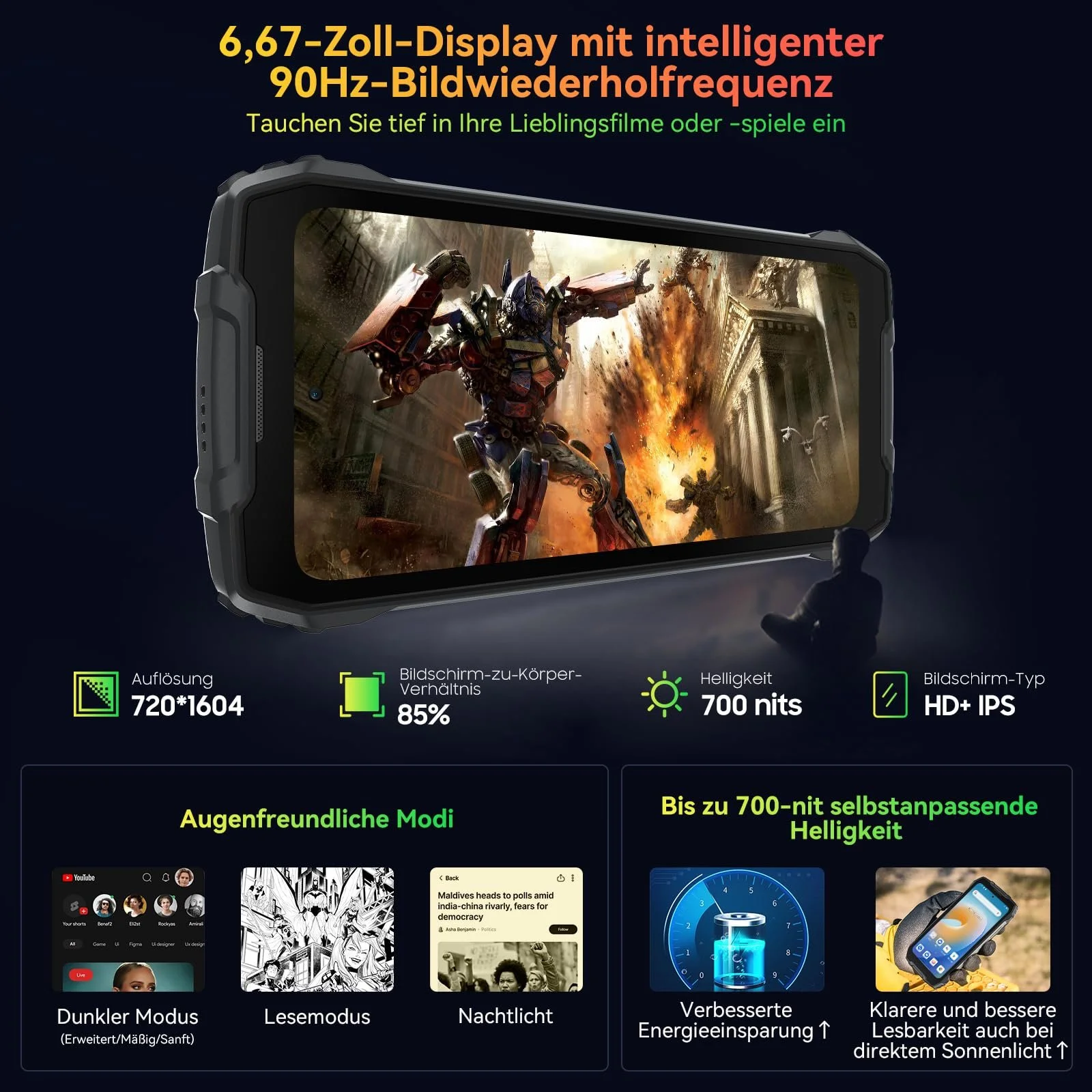 Смартфон Blackview BV7300 15000 mAh 18GB+256GB 6,67" 90Hz Android 14, фото №5
