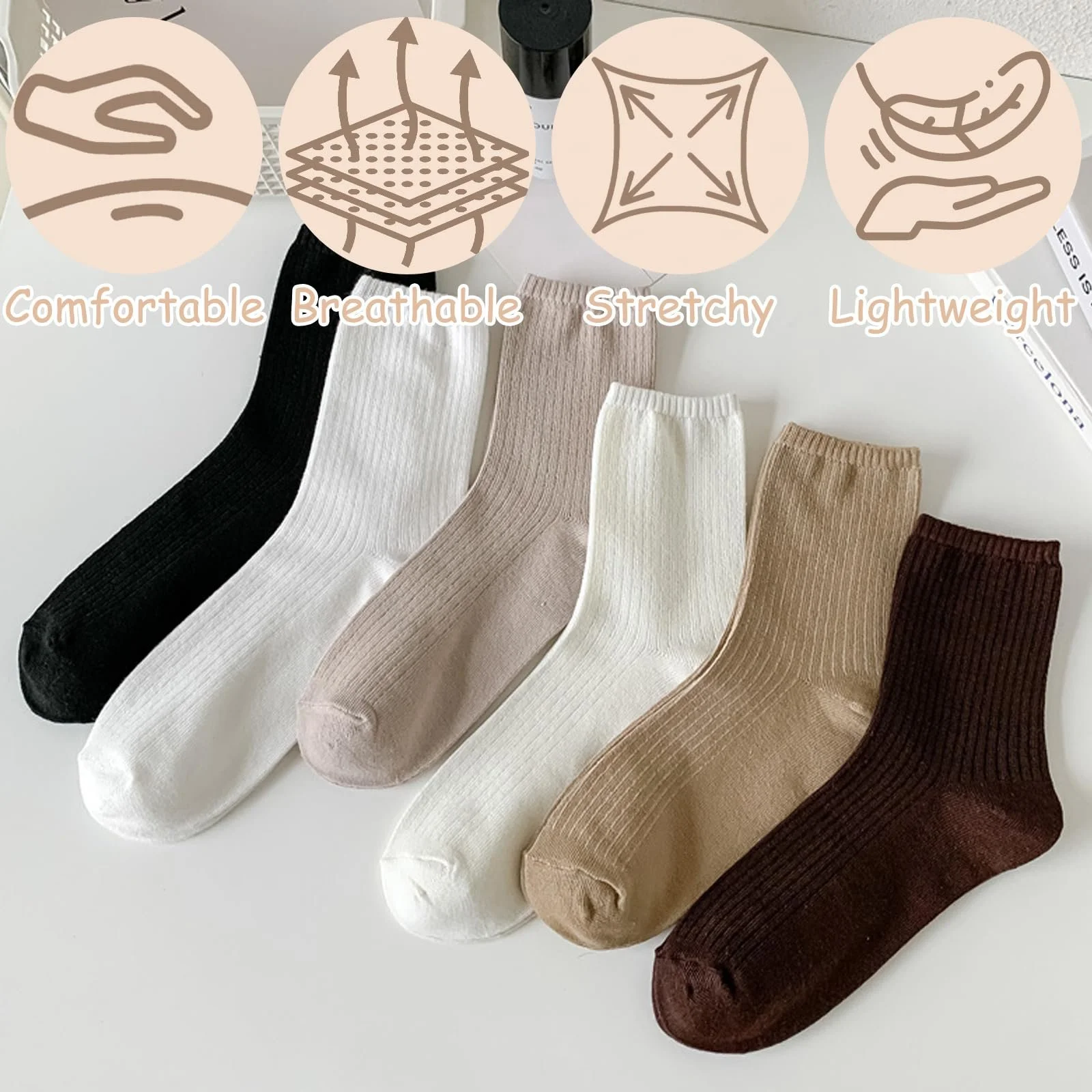 Шкарпетки Жіночі Багатокольорові Бавовняні 6 Пар Розмір 36-40, фото №3