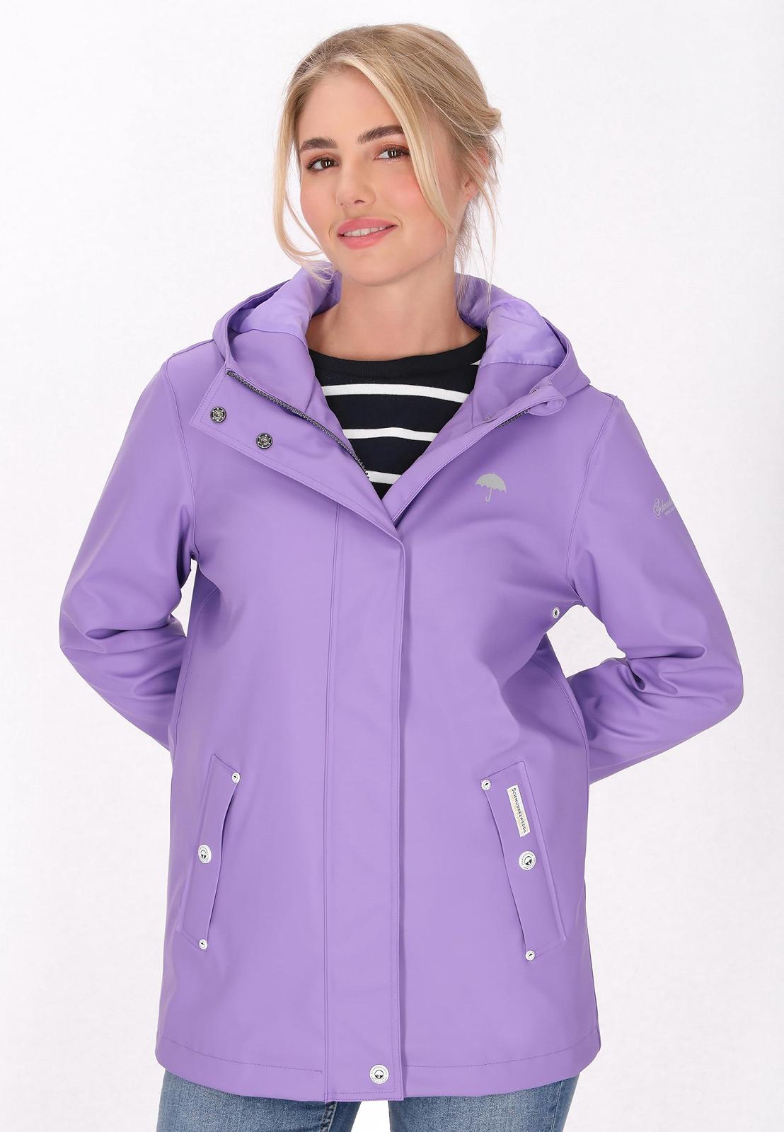 Жіноче пальто Schmuddelwedda з капюшоном водонепроникне на блискавці з прорізною кишенею довгий рукав стандартного крою, фото №6