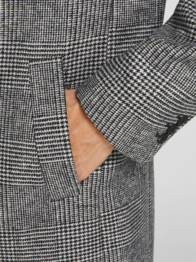 Пальто JJEMOULDER WOOL COAT SN 12171374-Light Grey Melange-Checks Jack&Jones Сірий L, фото №3