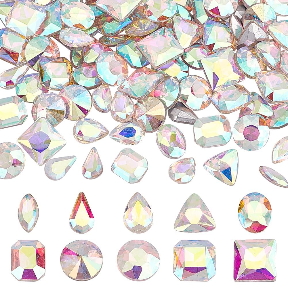 Стрази Скло, 10 стилів, прозорі AB кристали, овальні, каплевидні, багатогранні кабошони для одягу, весільної сукні, костюма, прикрас, фото №1 Стрази Скло, 10 стилів, прозорі AB кристали, овальні, каплевидні, багатогранні кабошони для одягу, весільної сукні, костюма, прикрас, фото №1