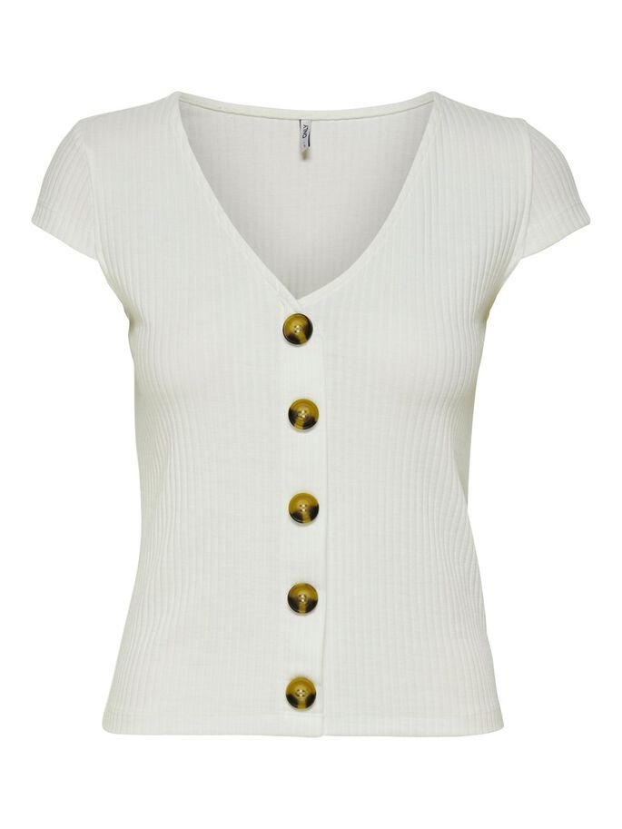 Блуза ONLNELLA BUTTON TOP NOOS JRS 15181030 Cloud Dancer ONLY Білий XL, фото №1