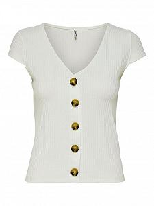 Блуза ONLNELLA BUTTON TOP NOOS JRS 15181030 Cloud Dancer ONLY Білий XS - Фото 1