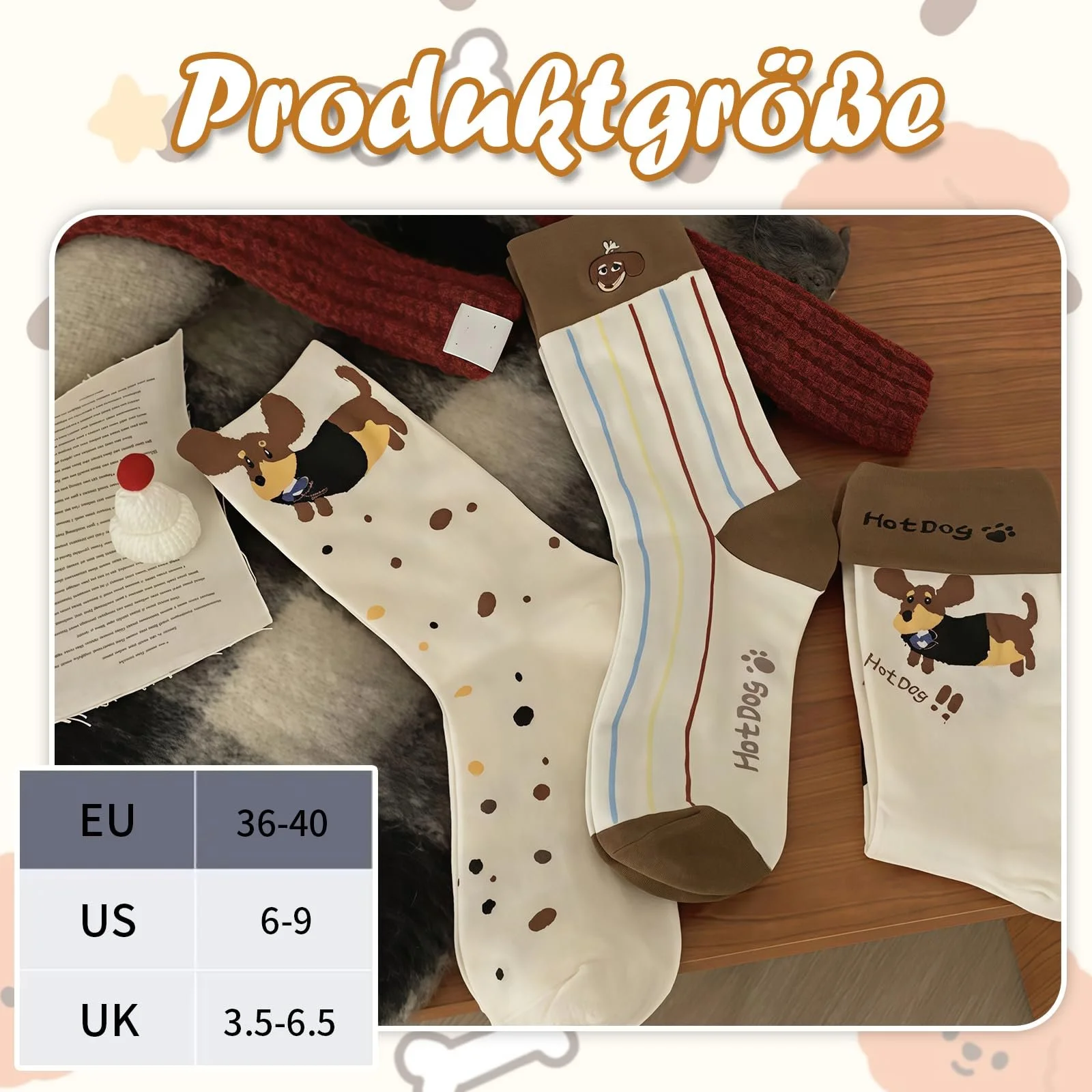 Шкарпетки Такса з малюнком тварин, Кольорові, 5 пар, фото №6 Шкарпетки Такса з малюнком тварин, Кольорові, 5 пар, фото №6