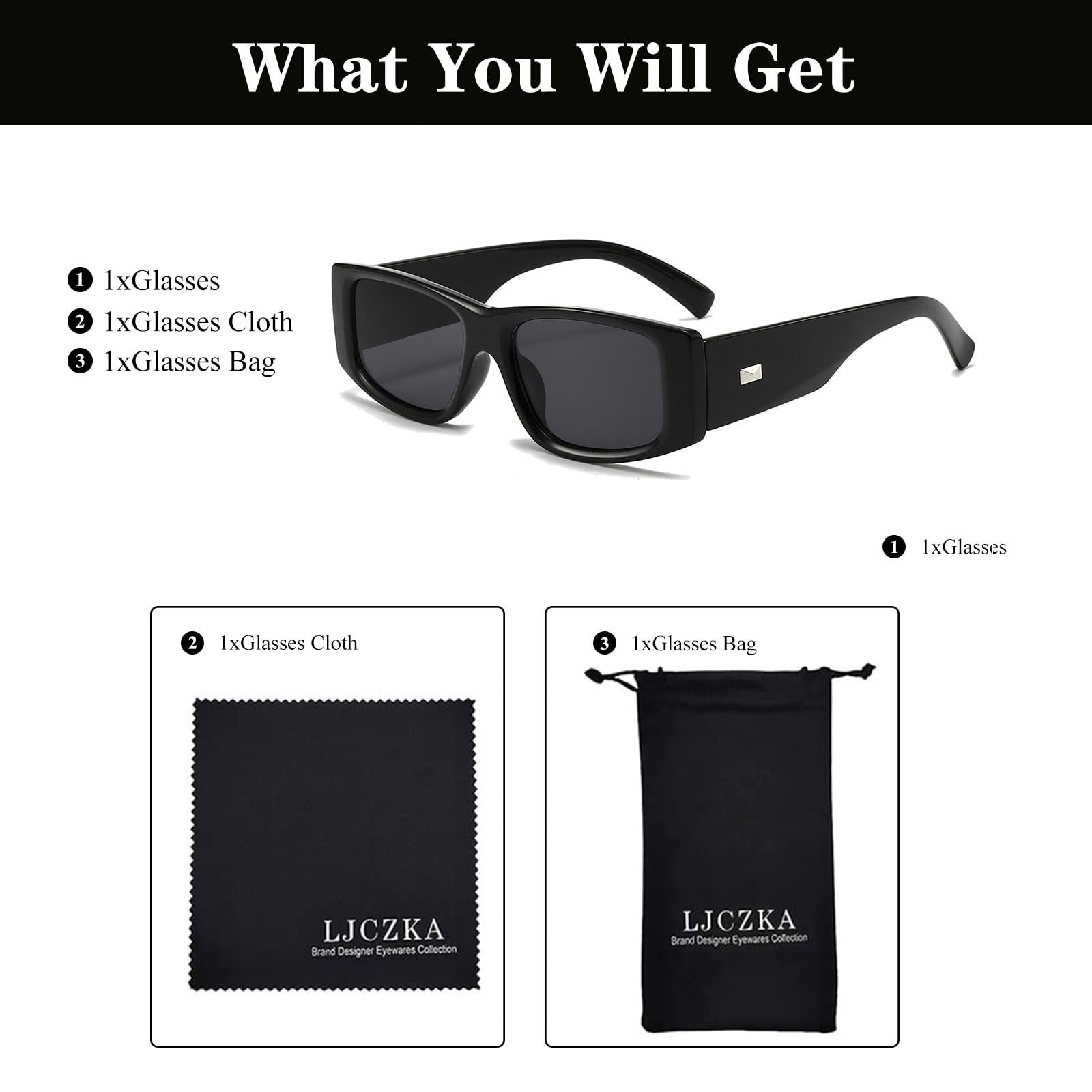 Винтажные прямоугольные очки y2k для мужчин и женщин LJCZKA, классические модные, фото №6