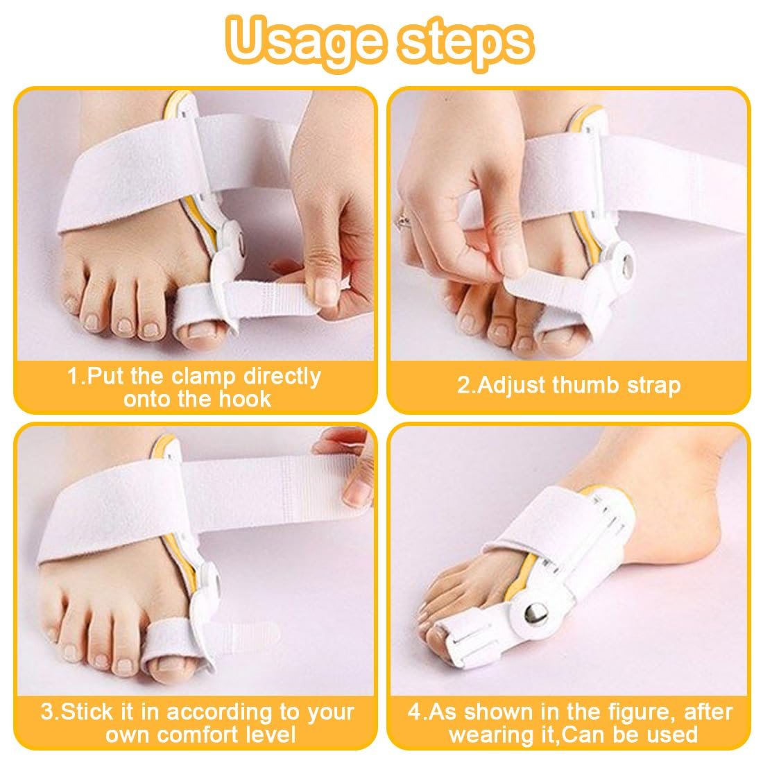 Коректор великого пальця стопи Hallux Valgus, коригуюча пластина, 3 кути фіксації, для дня і ночі, унісекс, фото №3