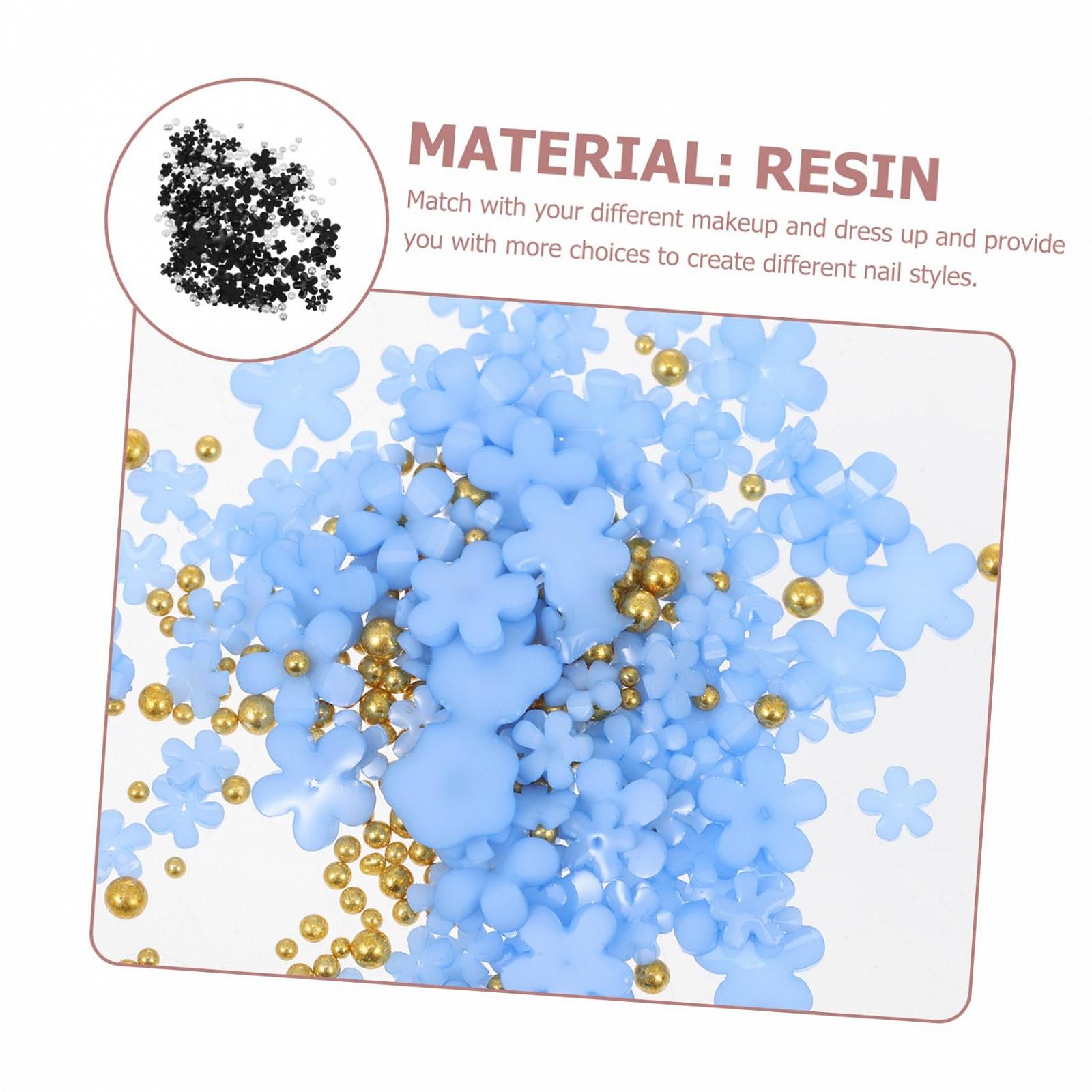 Украшения для ногтей FRCOLOR 5 шт Цветы для декора ногтей Сменные украшения для ногтей Серебряные бусины, фото №4