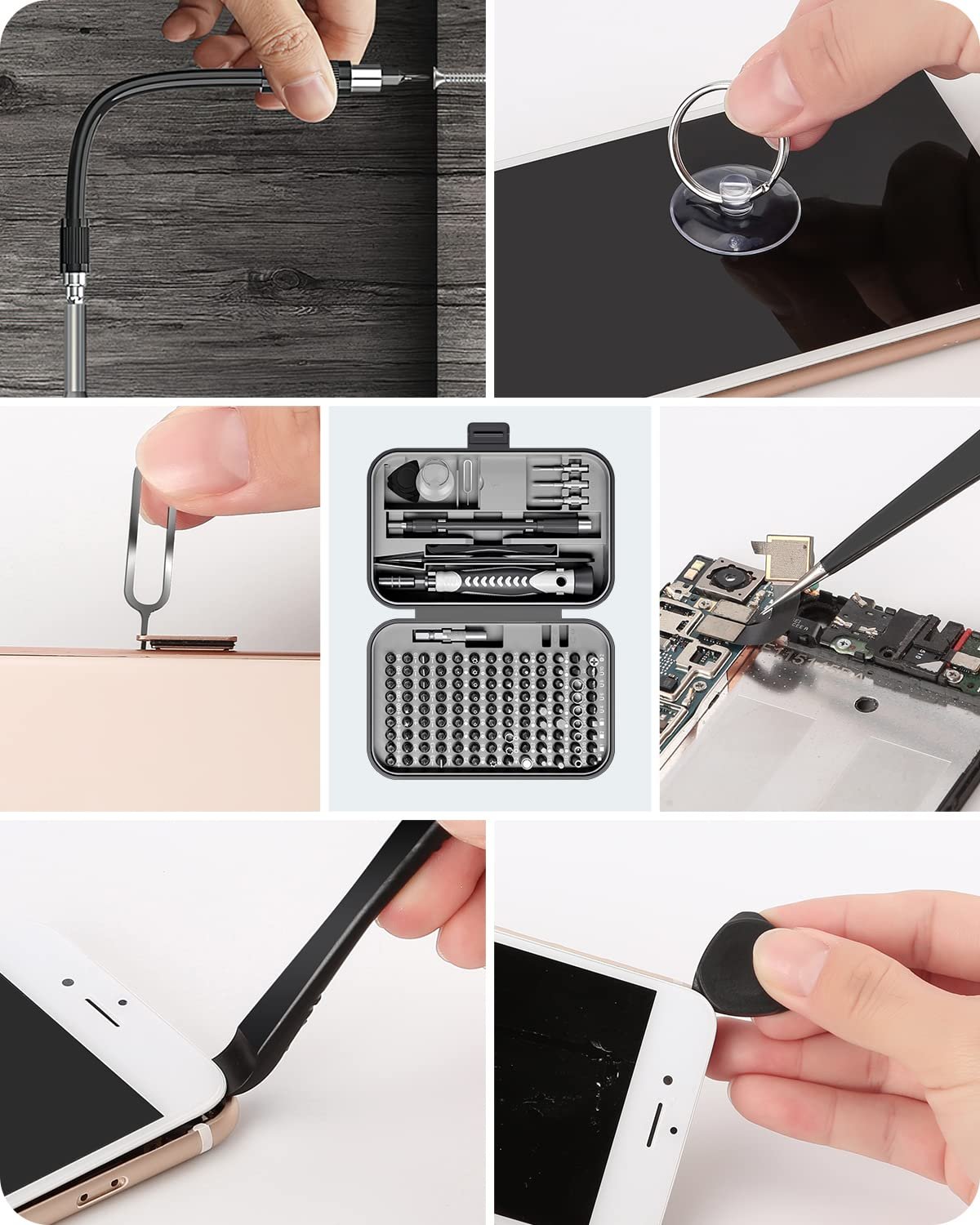 Набір викруток SOONAN 130 в 1 Precision Mechanic для телефону, ноутбука, іграшок, годинників, камери, окулярів, фото №5