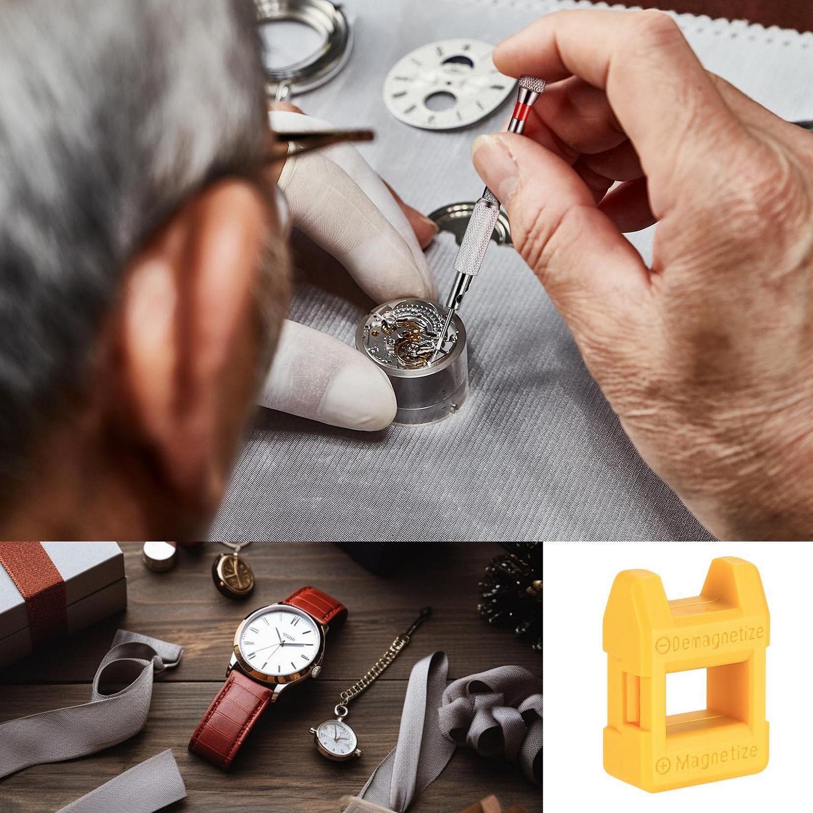 Набір викруток Watchmaker Precision 10 шт. для ремонту годинників окулярів з розмагнічувачем і молотком, фото №6 Набір викруток Watchmaker Precision 10 шт. для ремонту годинників окулярів з розмагнічувачем і молотком, фото №6