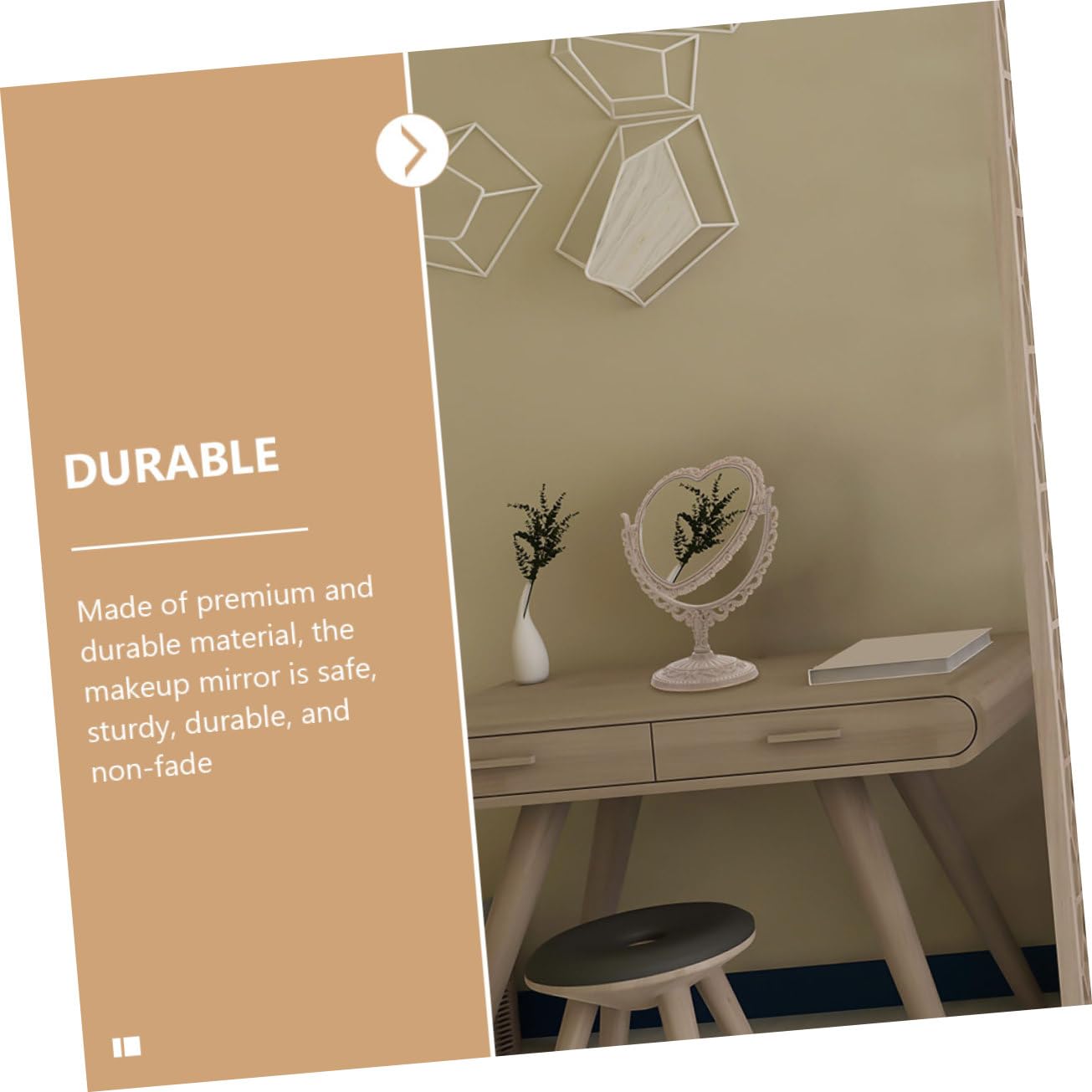 Зеркало Schminkspiegel Tisch Klappbarer Spiegel Ankleidespiegel Tischdekorationen Gold Und Silber Glas Rotieren, фото №7