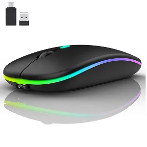Миша LEAPEST Бездротова Bluetooth (Bluetooth 5.0 + USB 2.4 GHz) Перезаряджувана Оптична Офісна Чорний - Фото 1