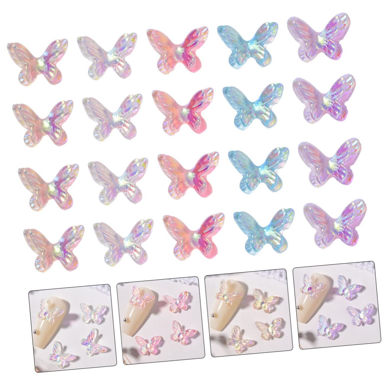 Украшения для ногтей Healvian Бабочки, 40 шт, разноцветные блестящие, фото №7 Украшения для ногтей Healvian Бабочки, 40 шт, разноцветные блестящие, фото №7