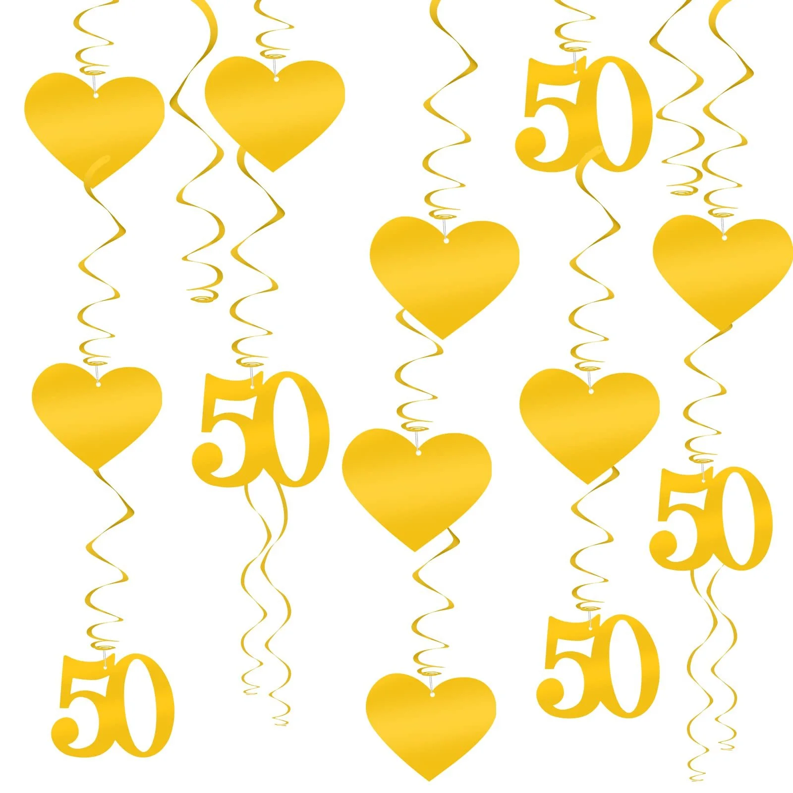 Спіральна прикраса Number 50 Набір 18 шт Золота, фото №1