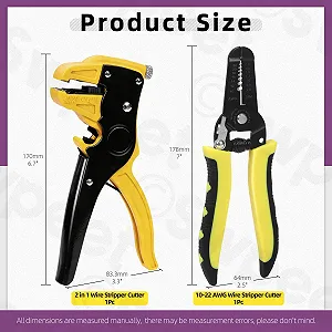 Автоматичний стрипер та різак Swpeet 10-22 AWG 7" Професійний 2 в 1 Регульований Набір з 2 шт. synthetic.ua - Фото 1