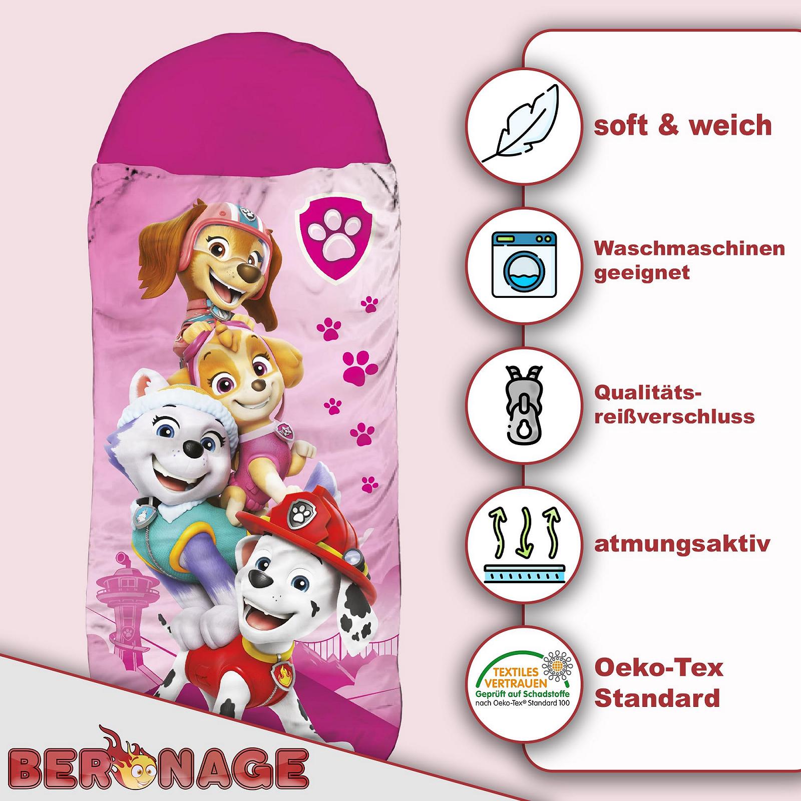 Детский спальный мешок Paw Patrol Розовый 140 см + 30 см (капюшон) x 70 см с молнией, фото №5